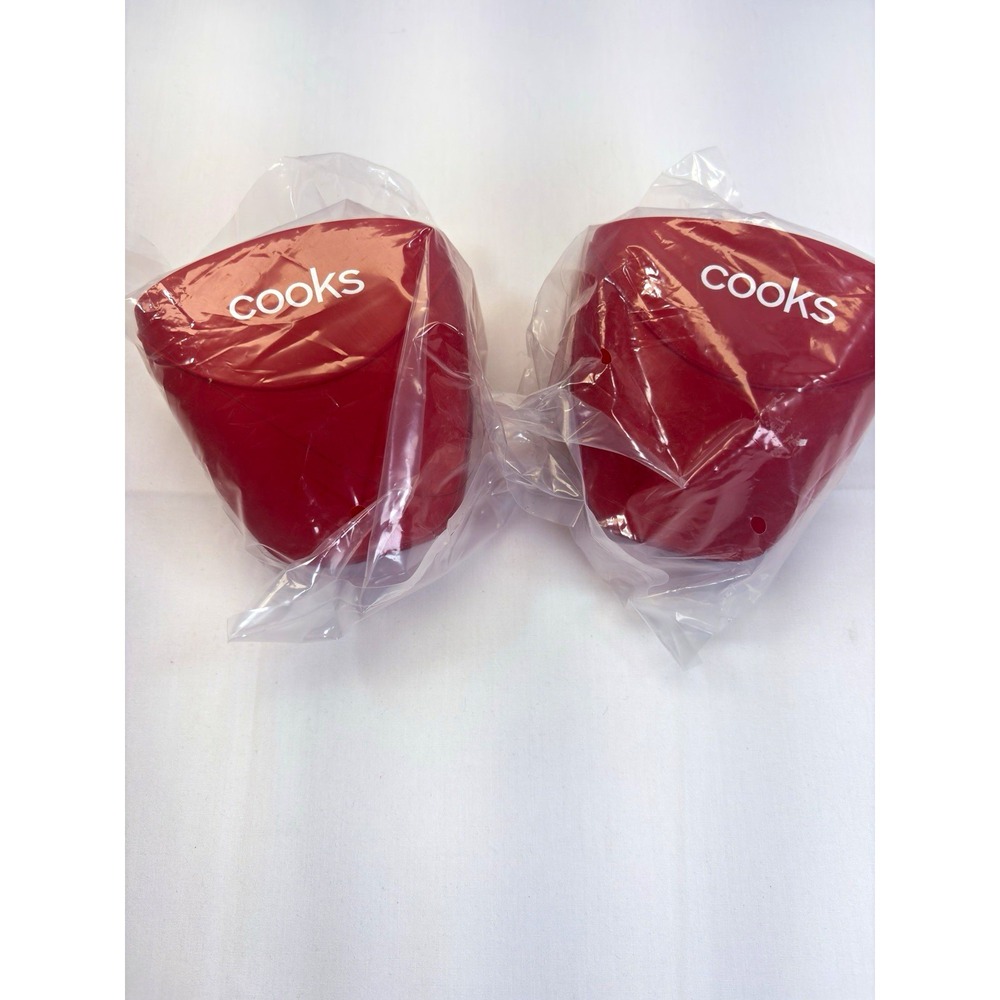 Cooks Red Silicone Mini Oven Mitts Pot Holders Set of 2 Pot & Pan Grips D-541